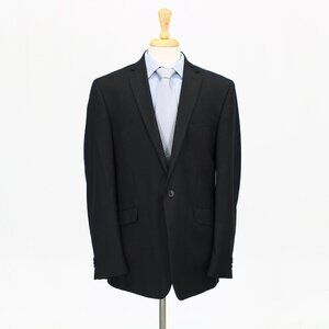 Kenneth Cole 44L Gray Solid 2-Button Sport Coat Blazer Jacket B159